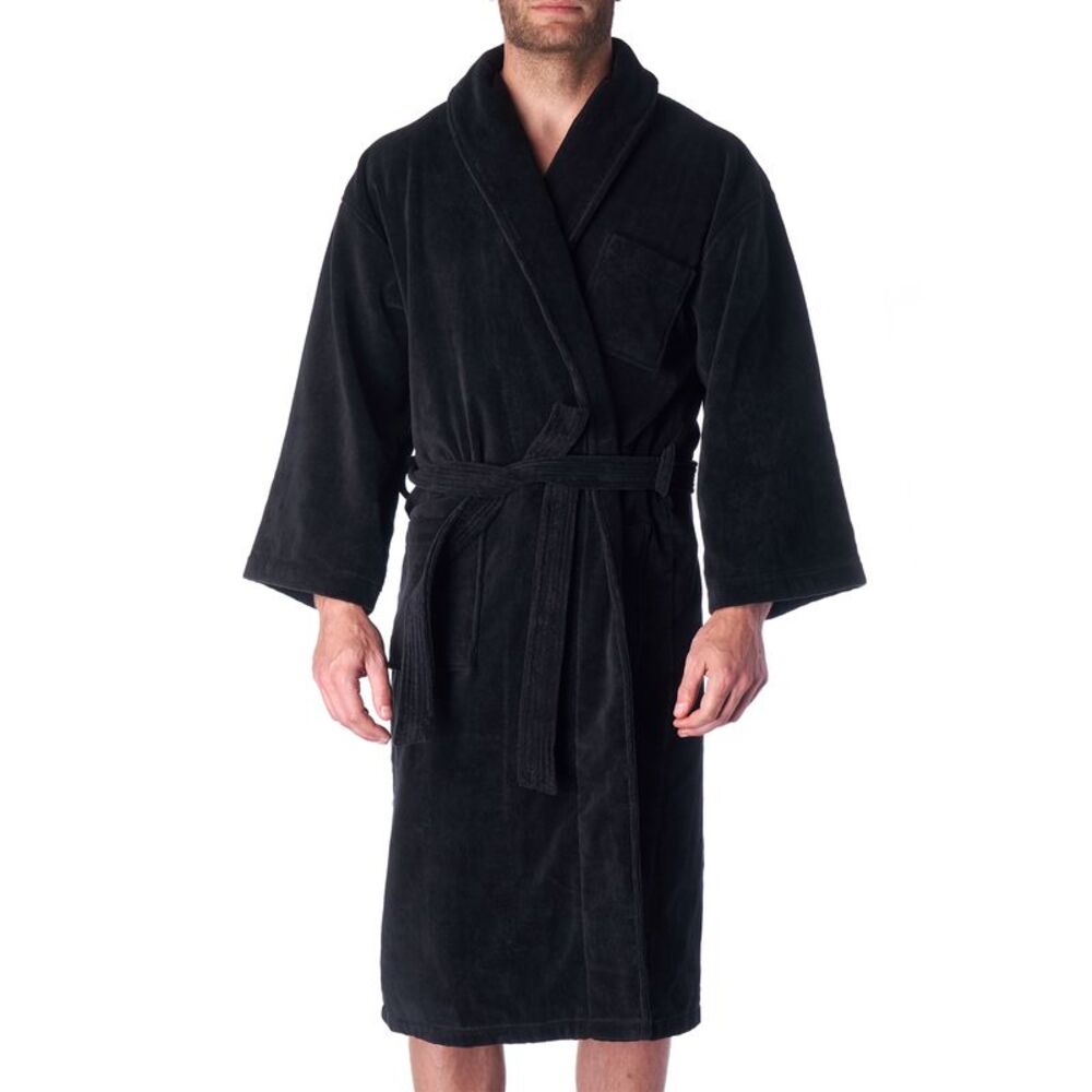 Alpine Swiss Aiden Mens Cotton Terry Cloth Bathrobe Shawl Collar Velour Spa Robe